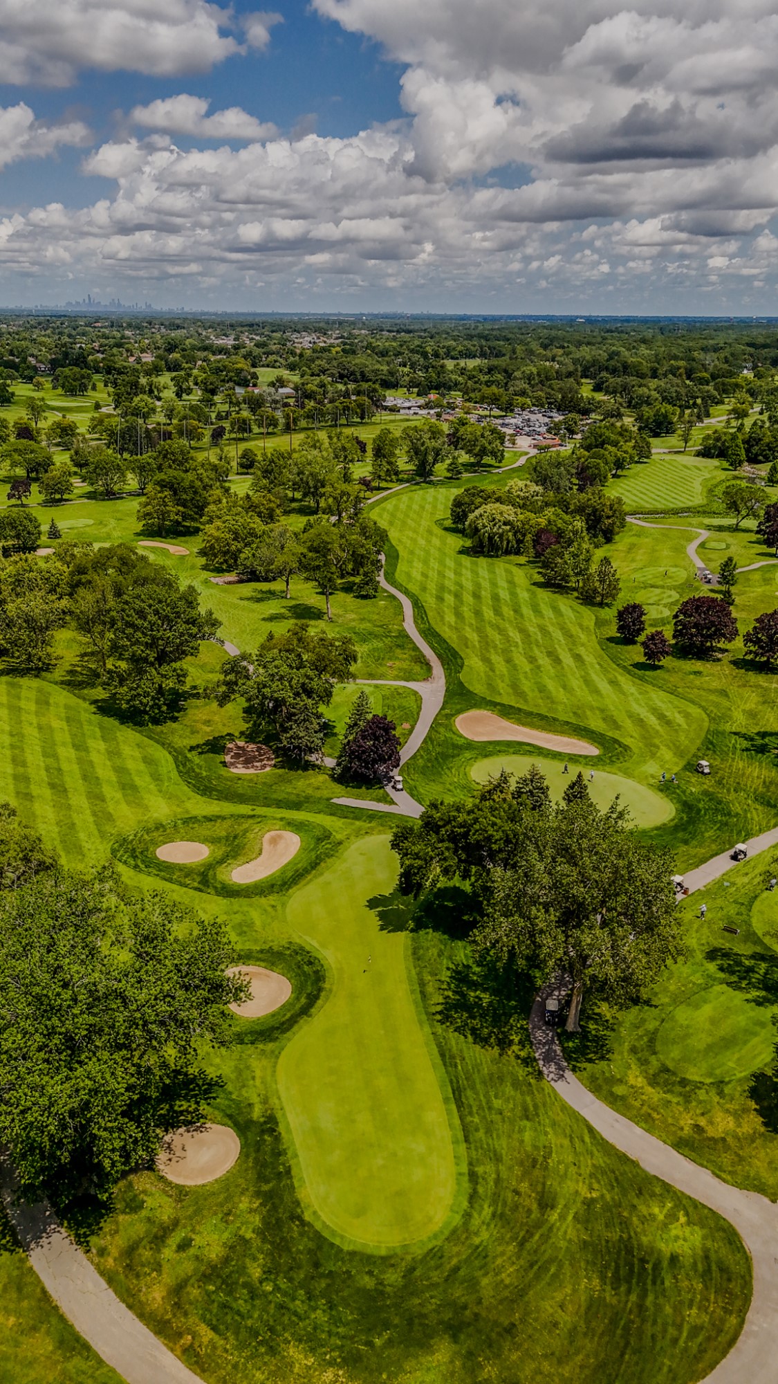Aerial view of two holes at Silver Lake.